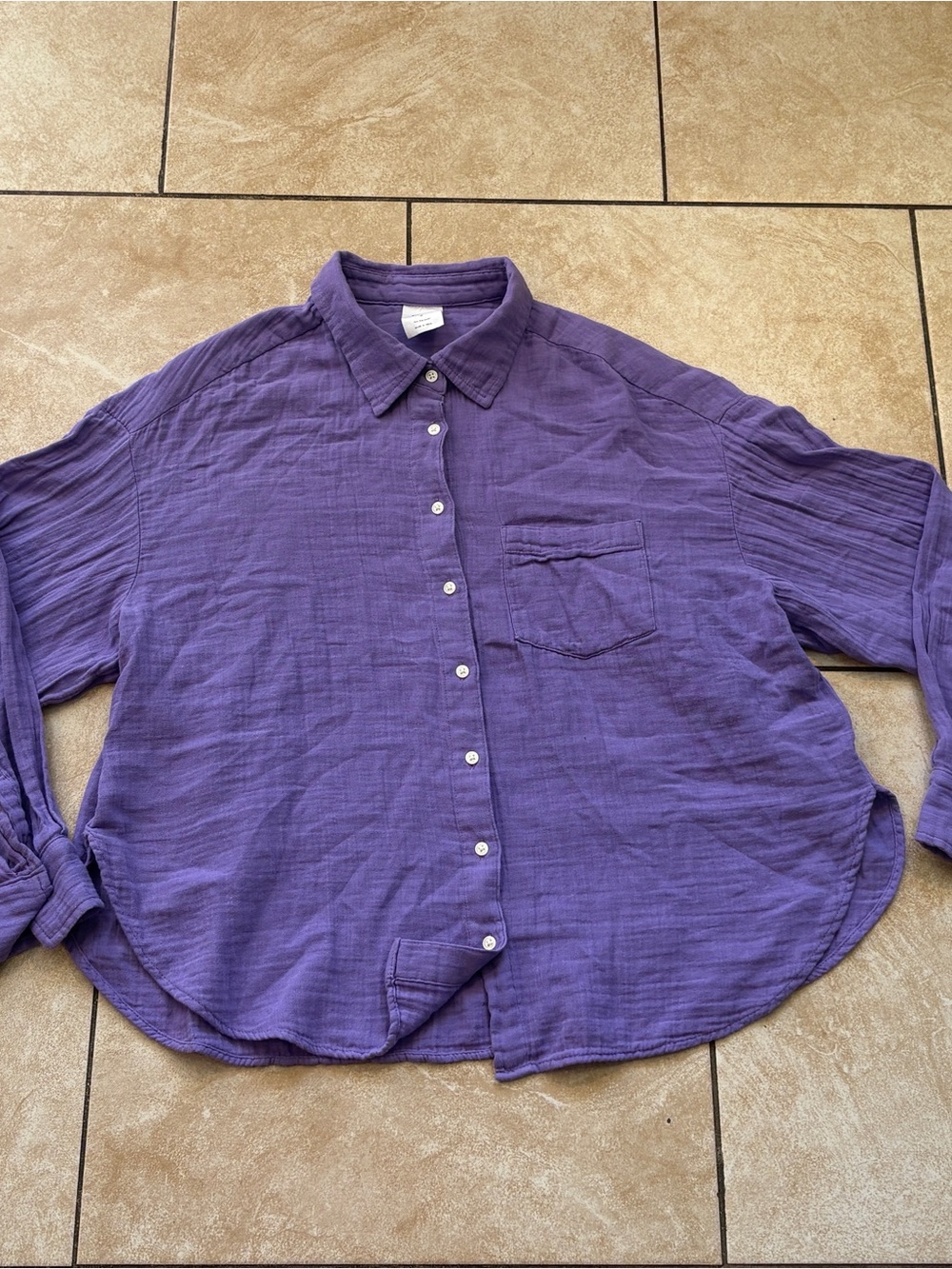 GAP Purple Linen Button-Down Shirt